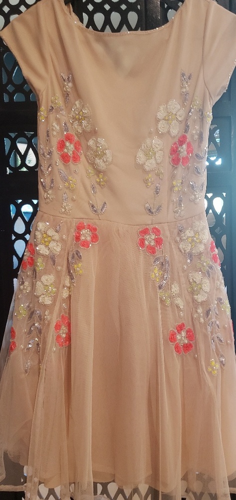 ASOS Embroidered blush dress